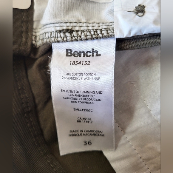 NEW- Bench Men's Cargo Shorts - Olive, Size 36 - Picture 5 of 6